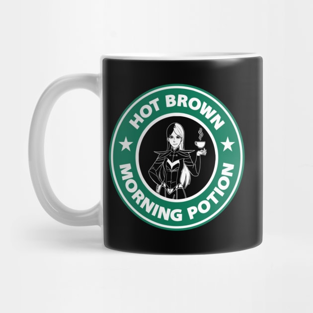 Hot Brown Morning Potion (Black Print) by Nerdology
